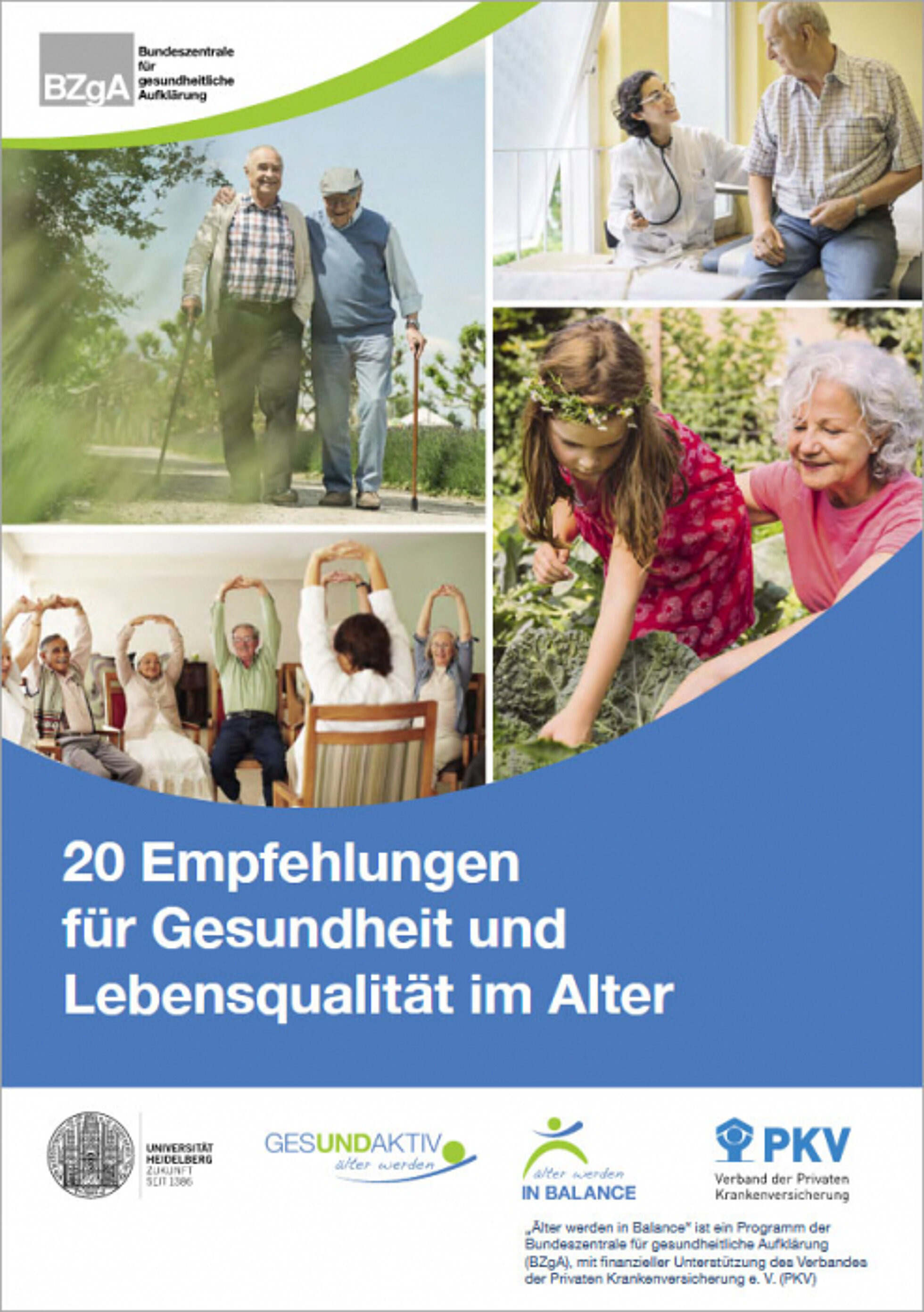 Cover Broschüre 20 Empfehlungen für Gesundheit und Lebensqualität im Alter