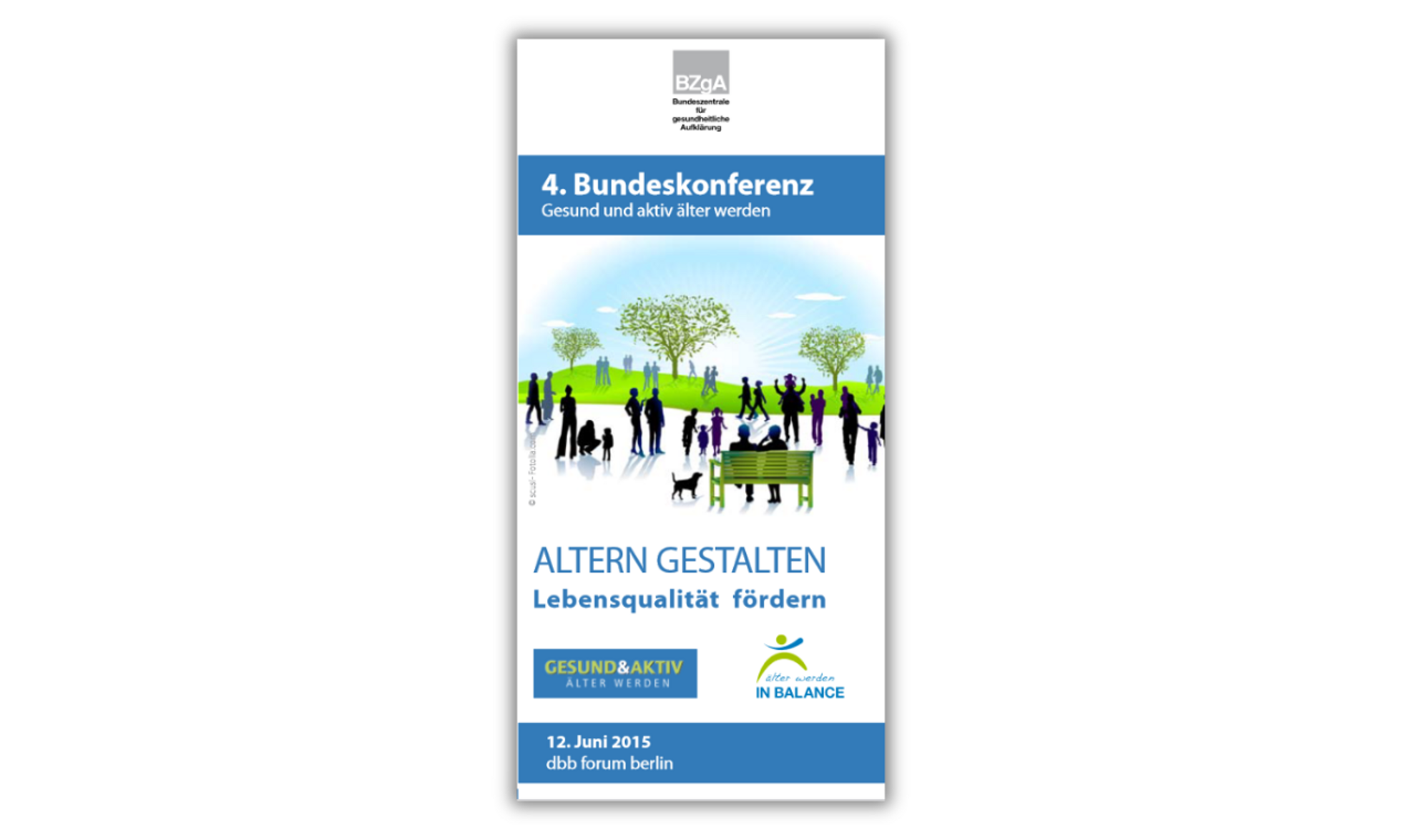 Cover Flyer BZgA-Bundeskonferenz "Gesund & aktiv älter werden" 2015
