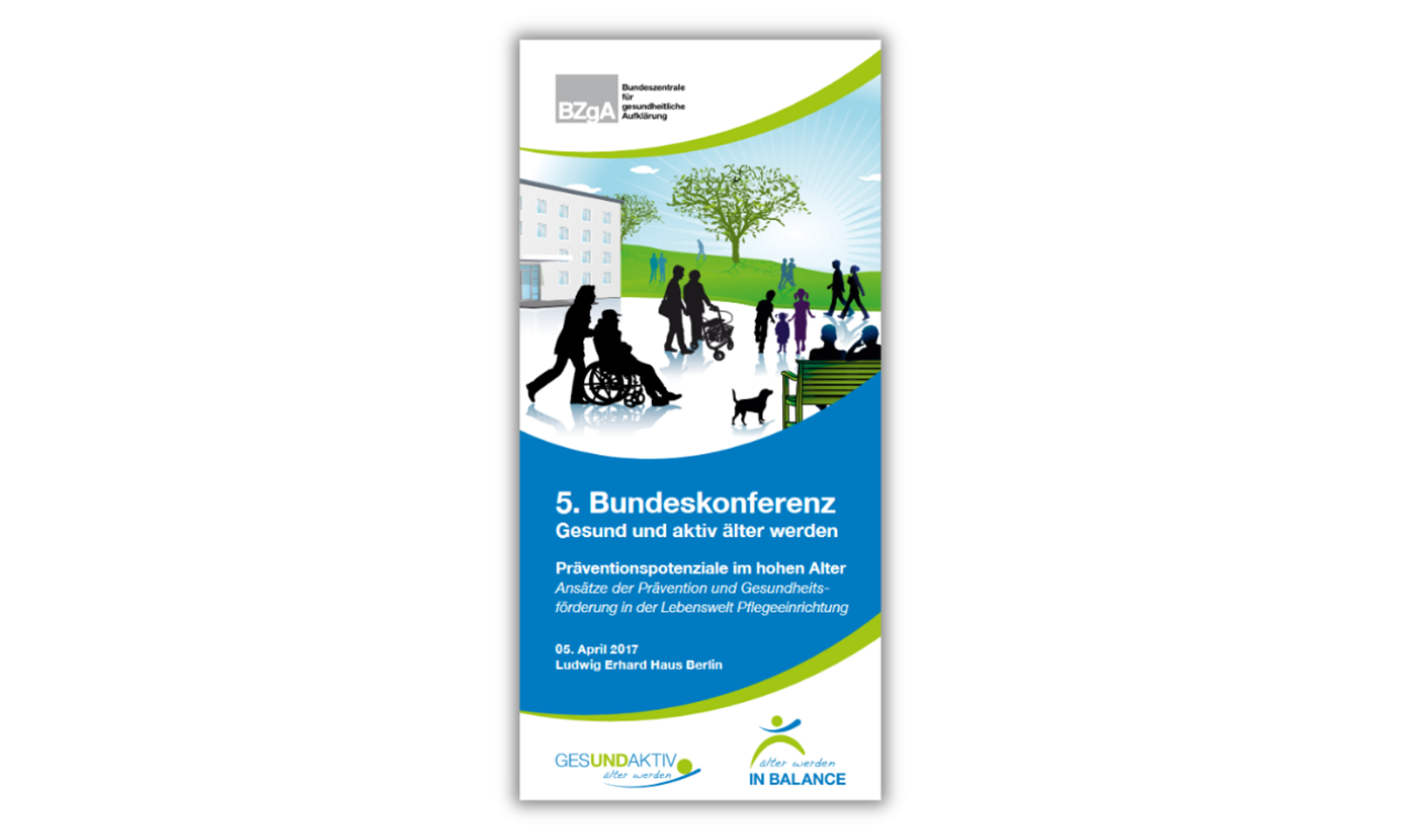 Cover Flyer BZgA-Bundeskonferenz "Gesund & aktiv älter werden" 2017
