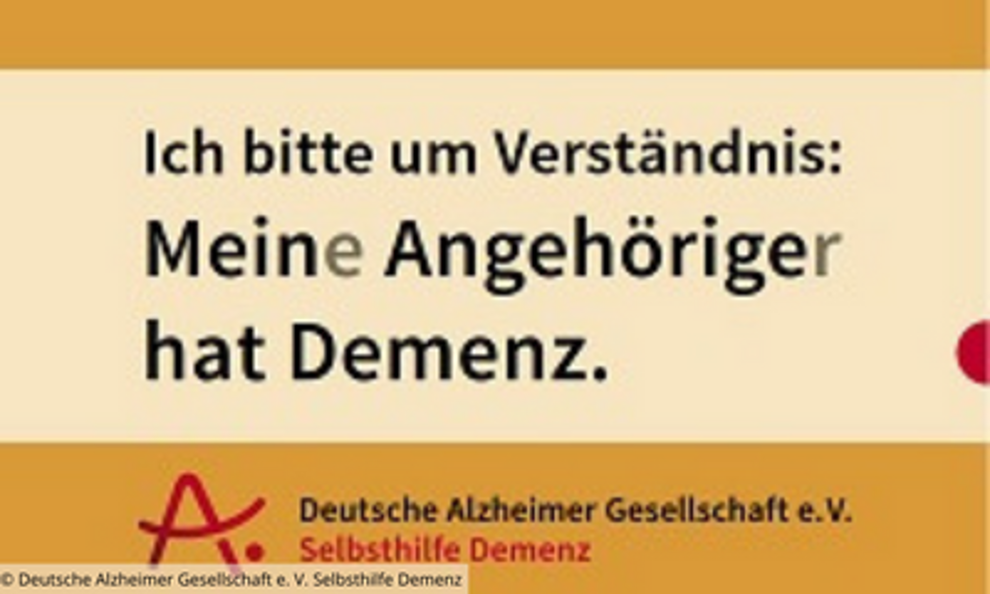 Demenz-Angehörigen-Karte von Deutsche Alzheimer Gesellschaft e.V. 