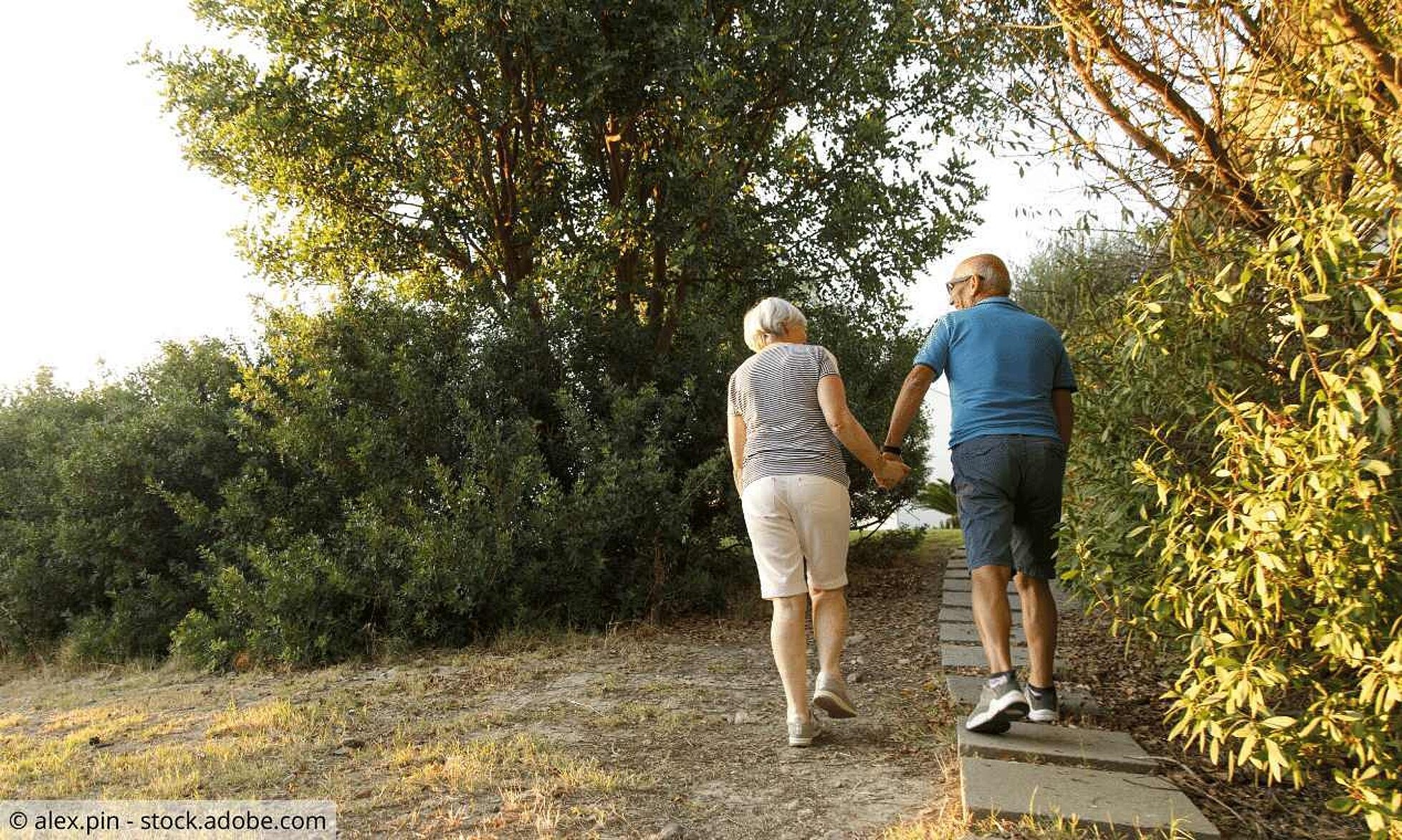 Tipps für Angehörige von Menschen mit Demenz Älteres Paar beim Spaziergang
