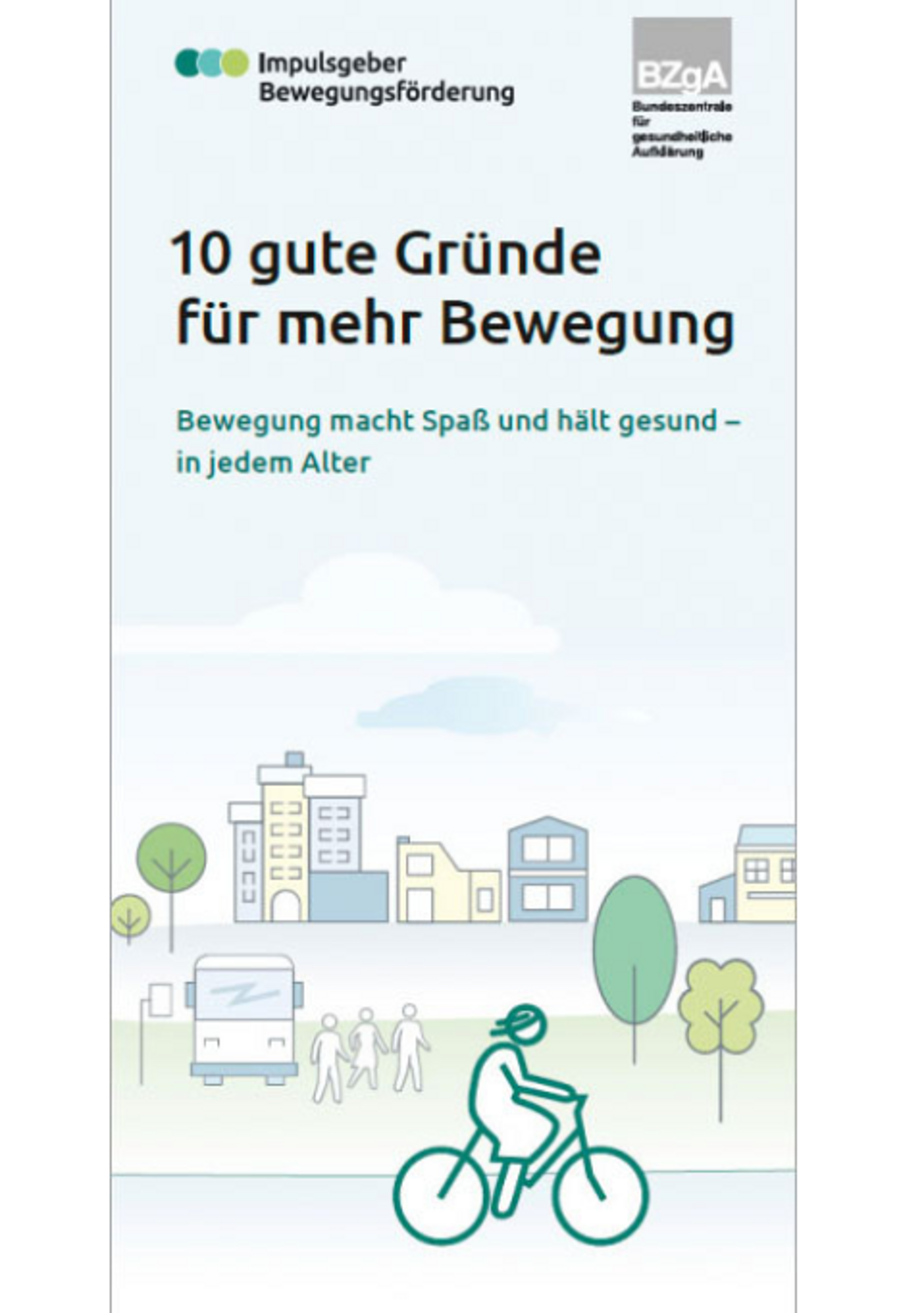 PDF-Cover: 10 gute Gründe für mehr Bewegung