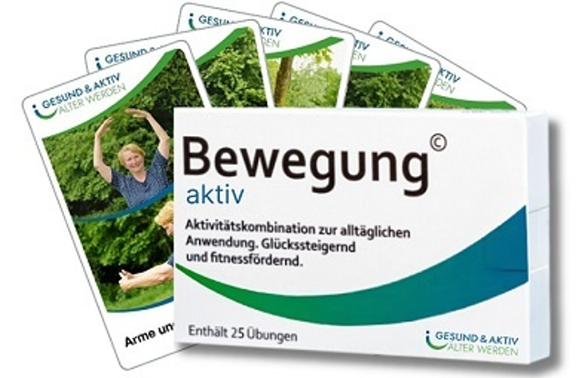 Bewegungspackung Ansicht Schachtel und Karten der Bewegungspackung