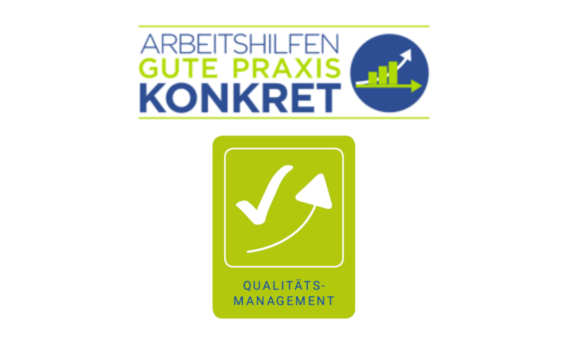 Logo Qualitätsmanagement: Illustration eines Hakens mit Pfeil