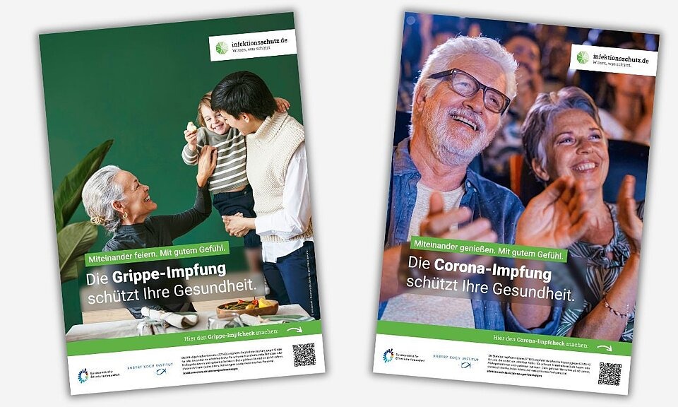 Plakatmotive der Kampagne "Zusammen geschützt"