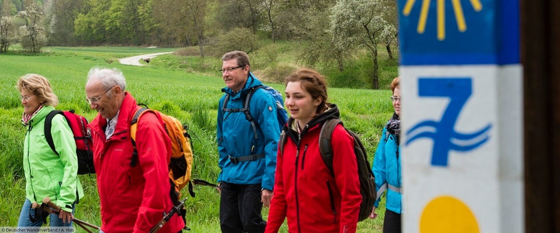 Gruppe von Wanderern in der Natur