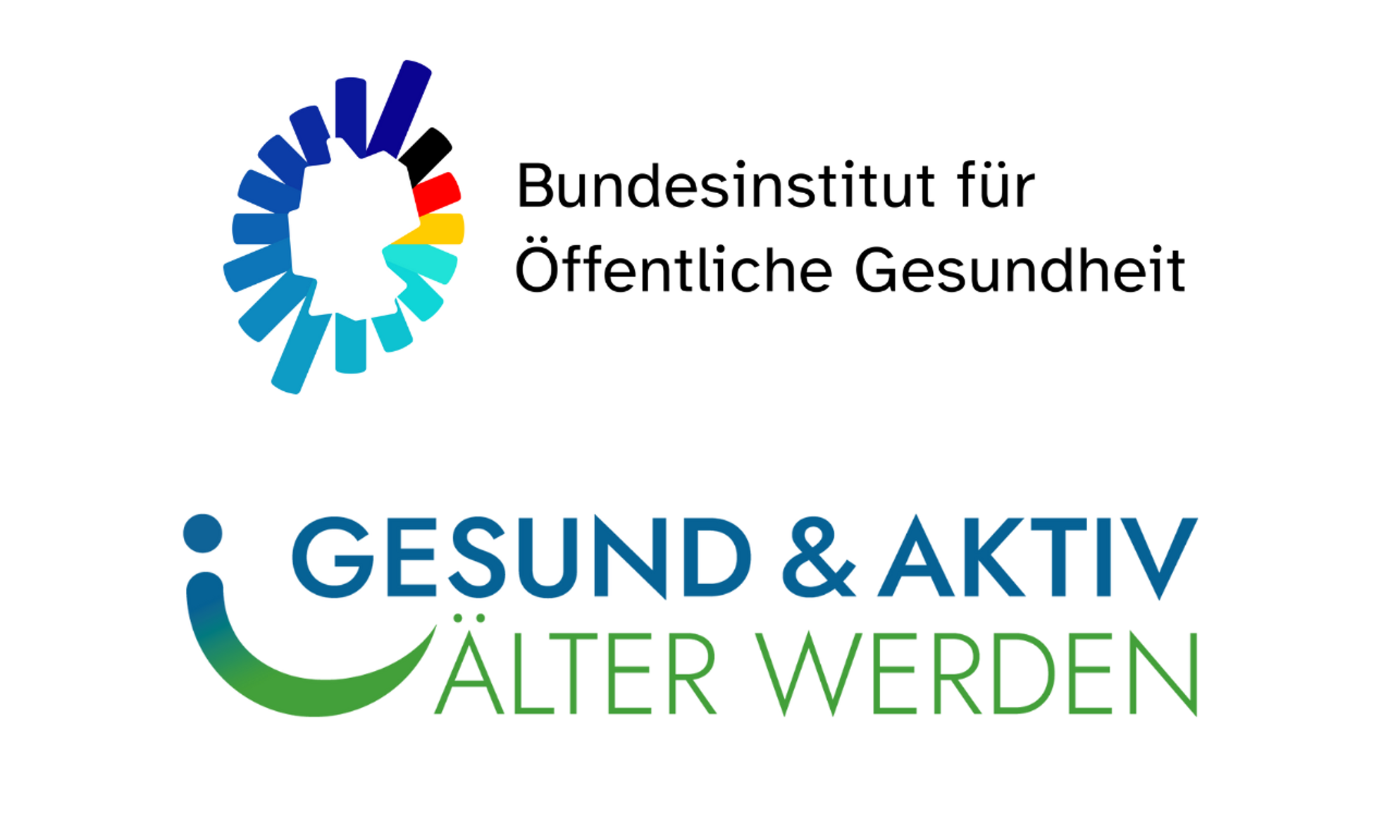 Logos Bundesinstitut für Öffentliche Gesundheit und Gesund & aktiv älter werden