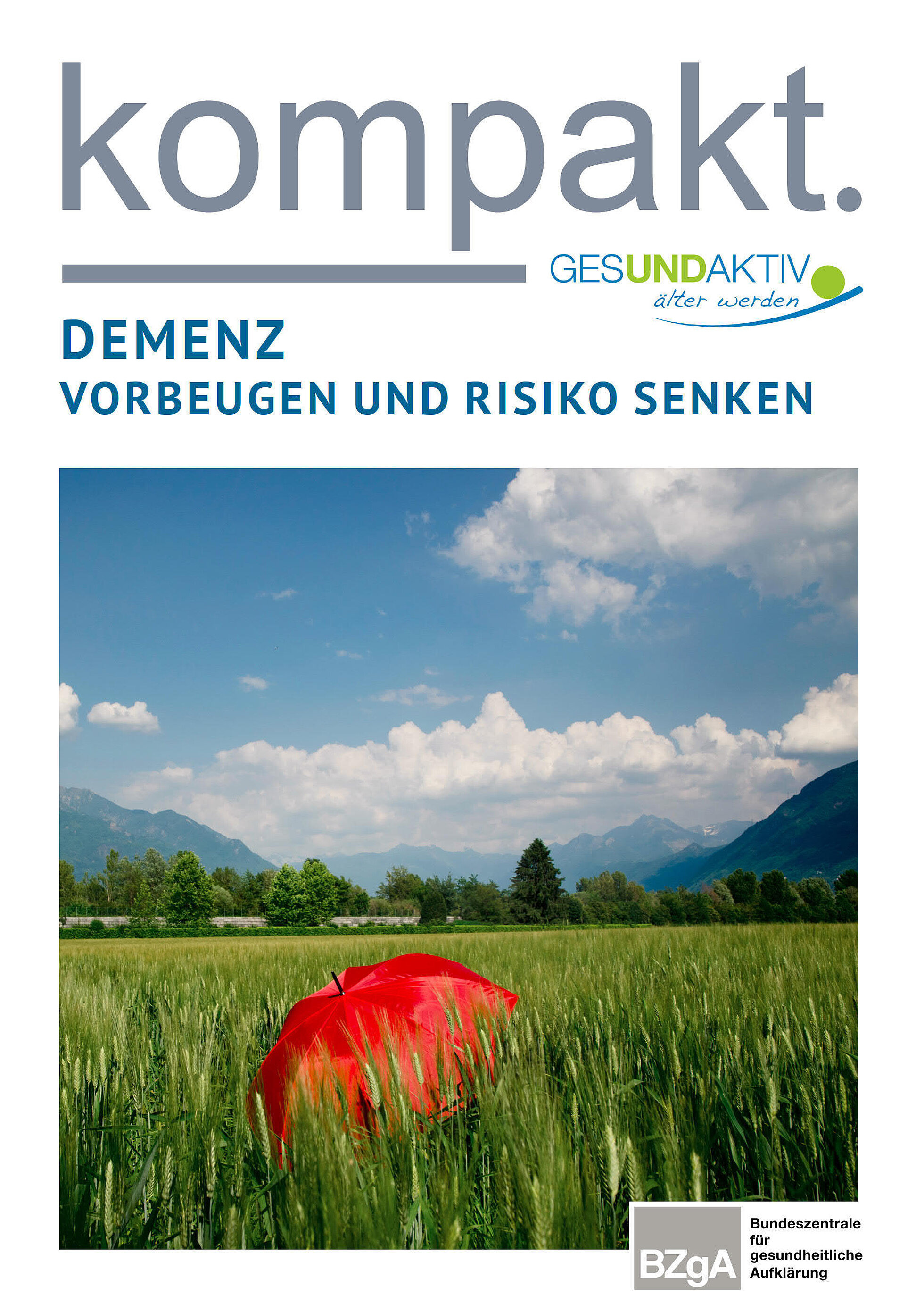 Cover Faltblatt Demenz – Vorbeugen und Risiko senken