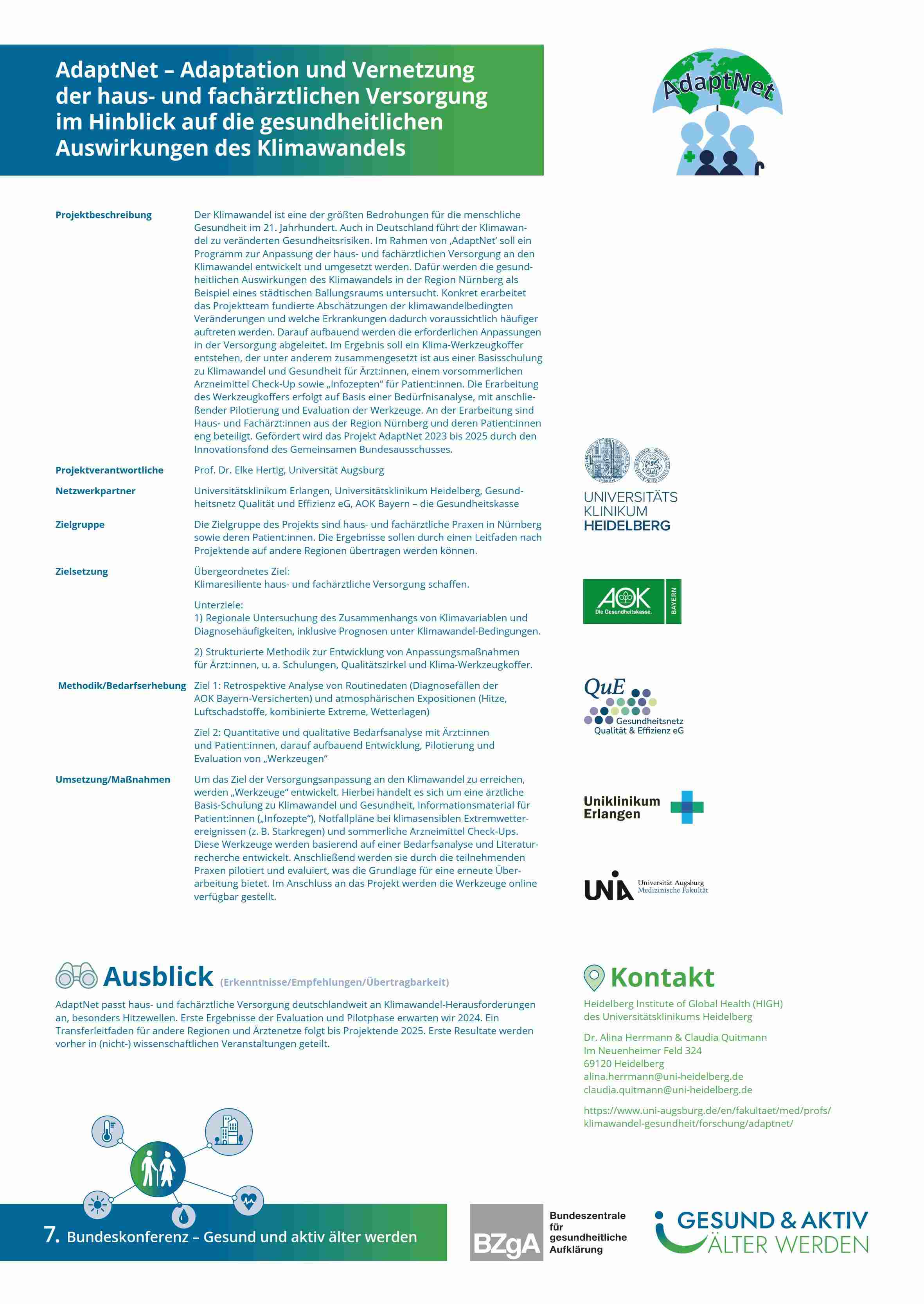 Bundeskonferenz Gesundes Alter 2023: Poster AdaptNet Poster AdaptNet