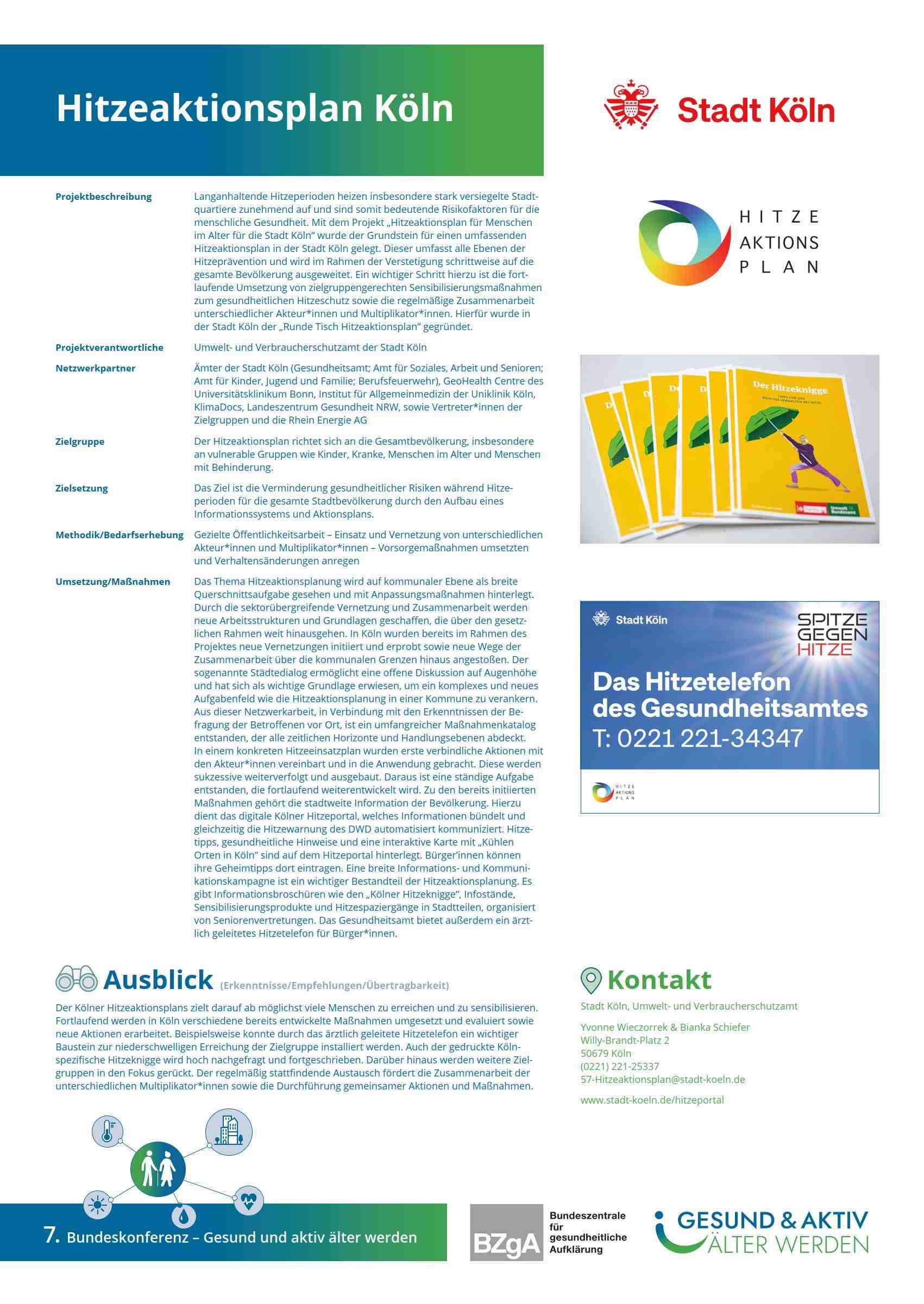 Bundeskonferenz Gesundes Alter 2023: Poster Hitzeaktionsplan Köln Poster Hitzeaktionsplan Köln