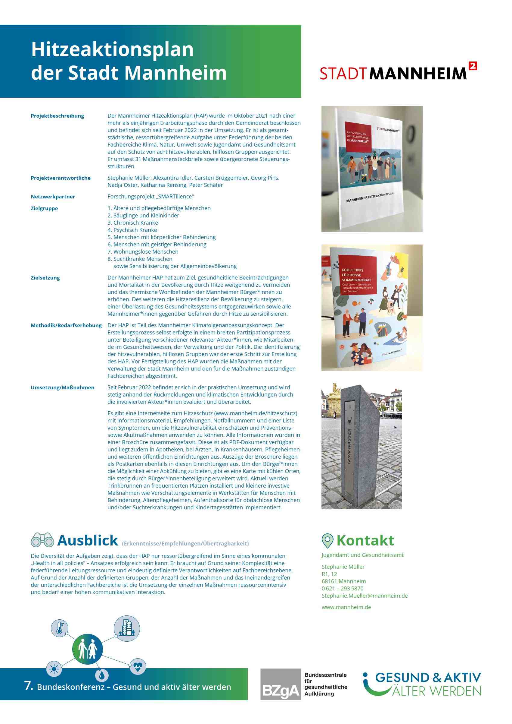 Bundeskonferenz Gesundes Alter 2023: Poster Hitzeaktionsplan Mannheim Poster Hitzeaktionsplan Mannheim