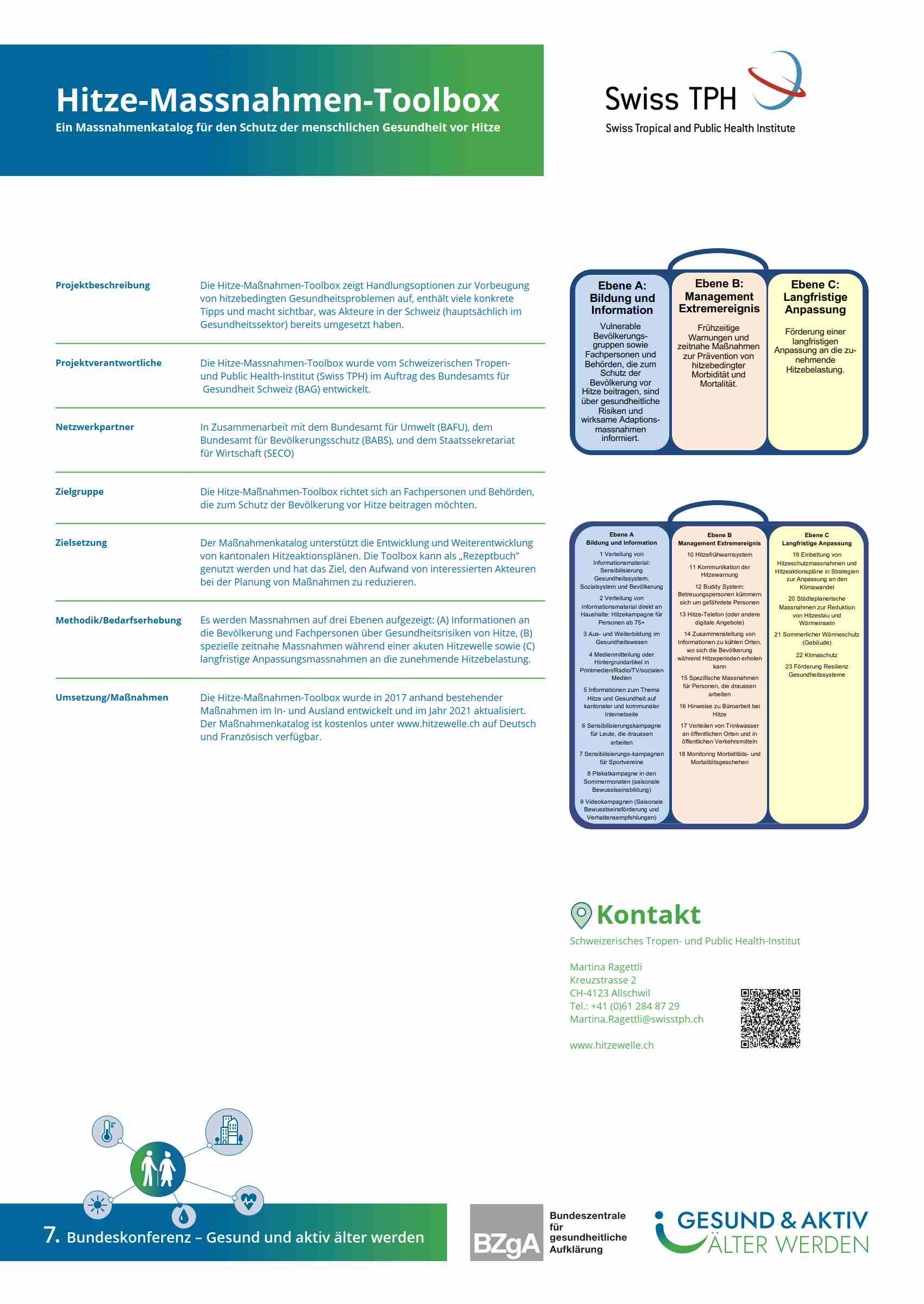Bundeskonferenz Gesundes Alter 2023: Poster Hitze-Massnahmen-Toolbox Poster Hitze-Massnahmen-Toolbox