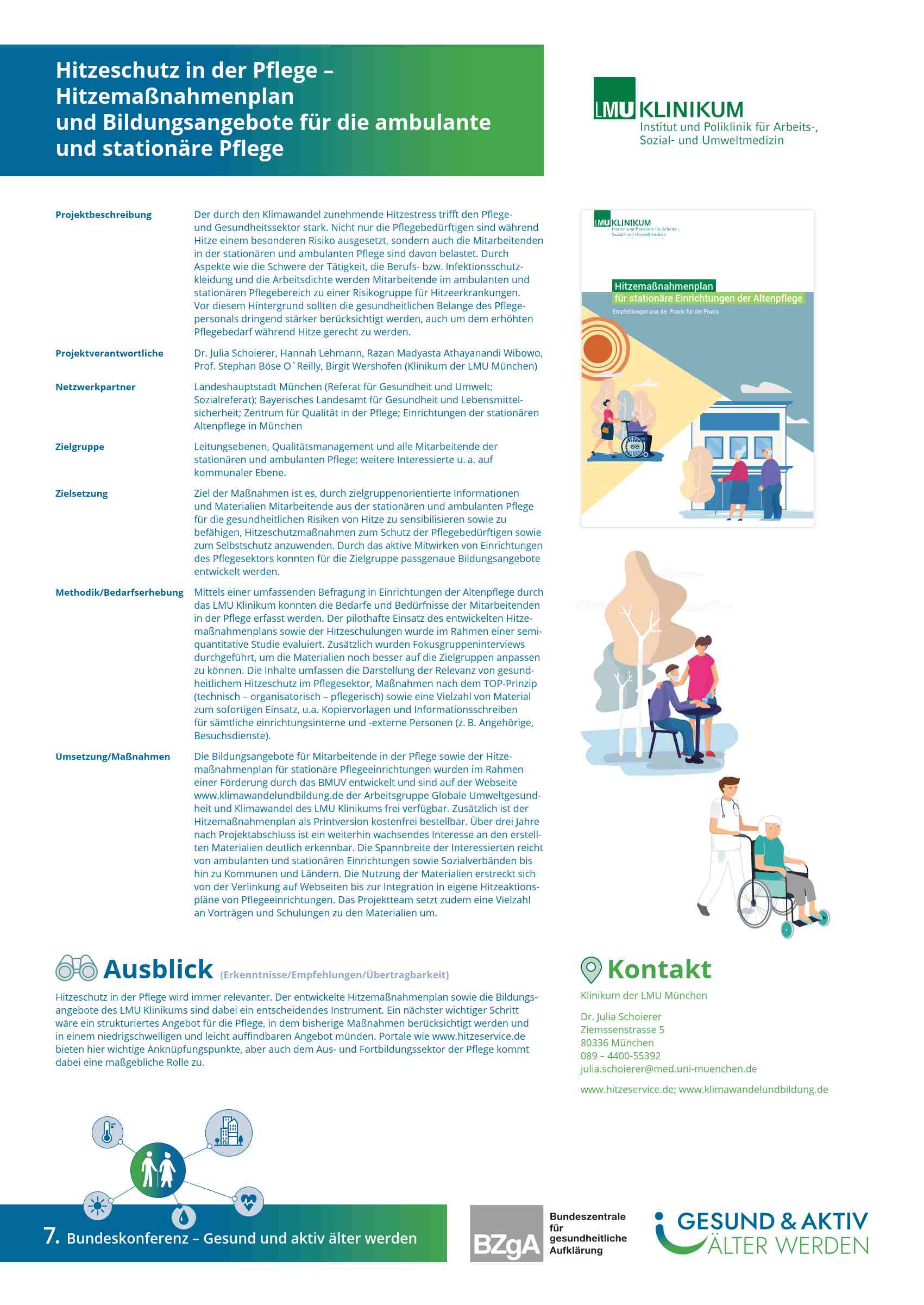 Bundeskonferenz Gesundes Alter 2023: Poster Hitzeschutz in der Pflege Poster Hitzeschutz in der Pflege
