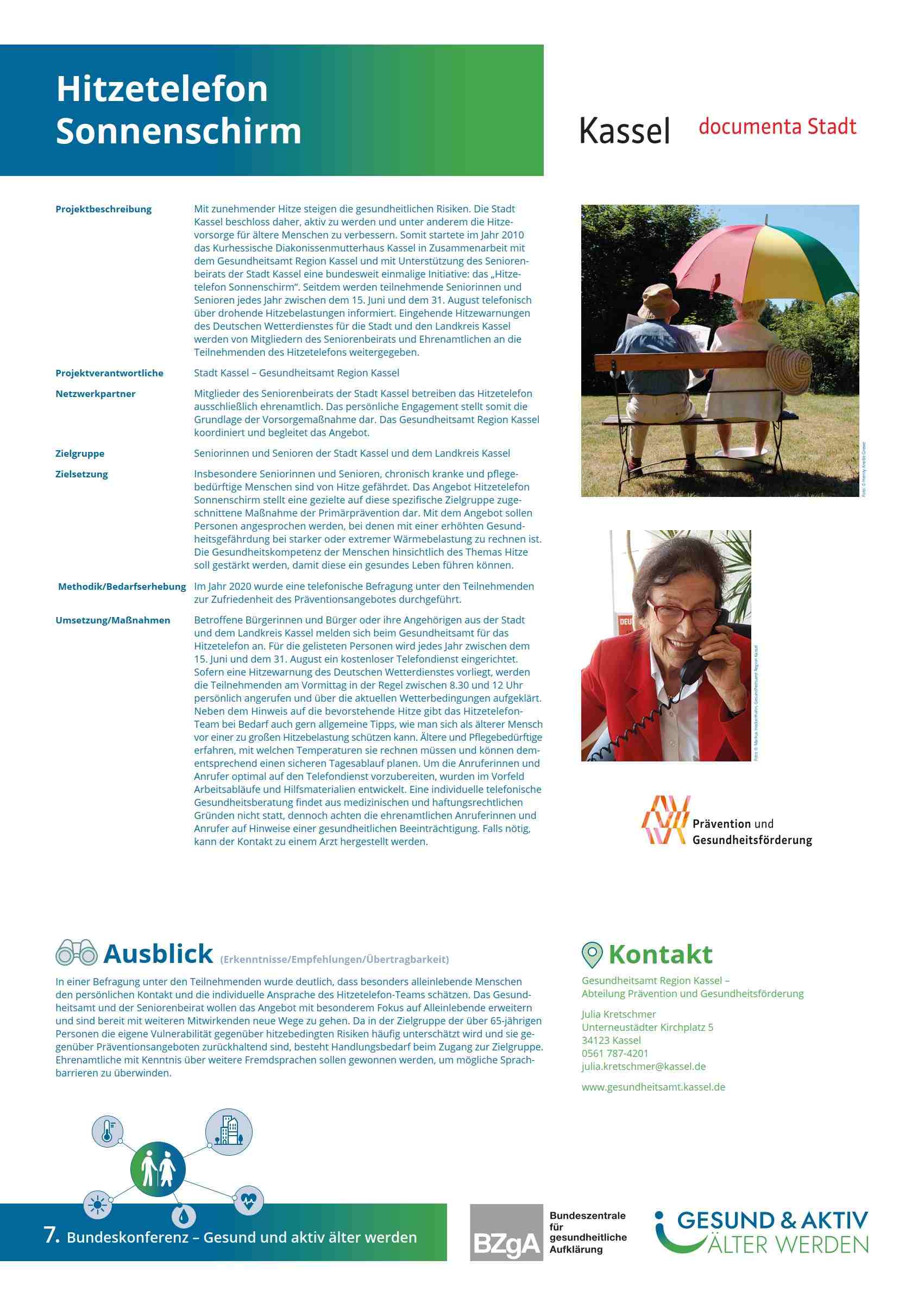 Bundeskonferenz Gesundes Alter 2023: Poster Hitzetelefon Kassel Poster Hitzetelefon Kassel