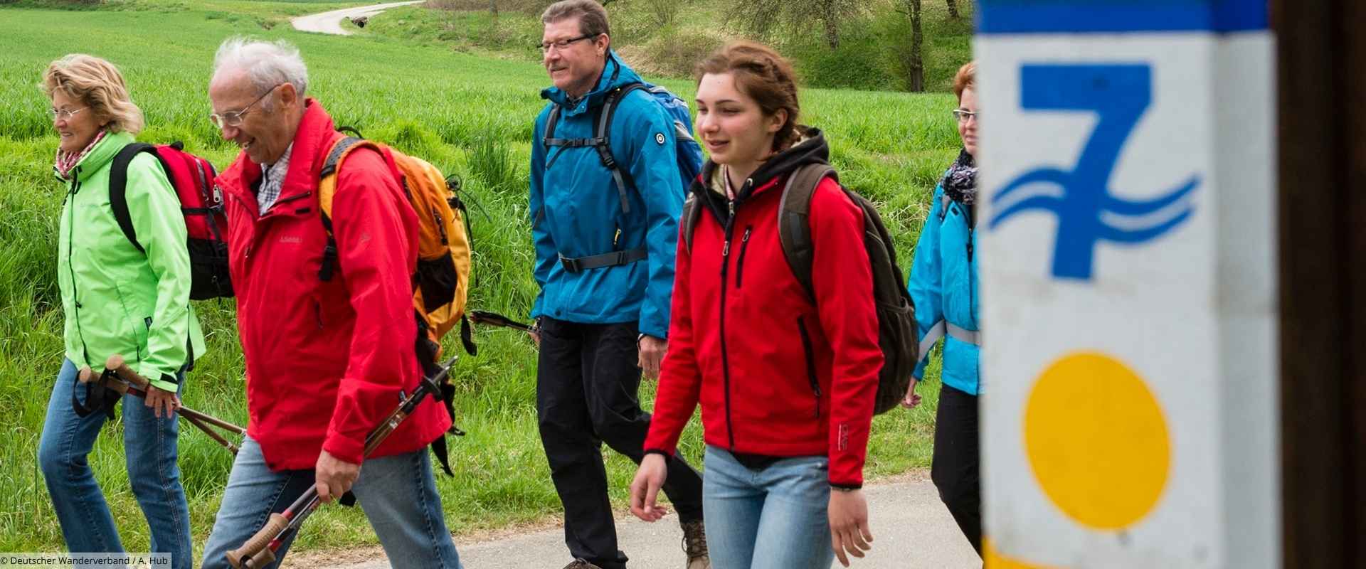 Gruppe von Wanderern in der Natur