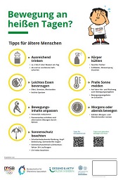 Vorschau Plakat Bewegung an heißen Tagen - Tipps für ältere Menschen